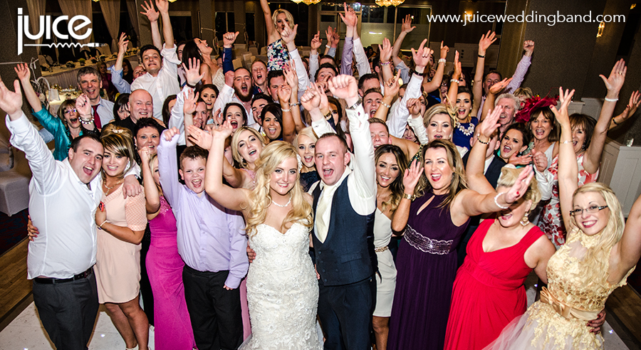 Juice Wedding Band Northern ireland | pic of Andrea, Matthew and their guests