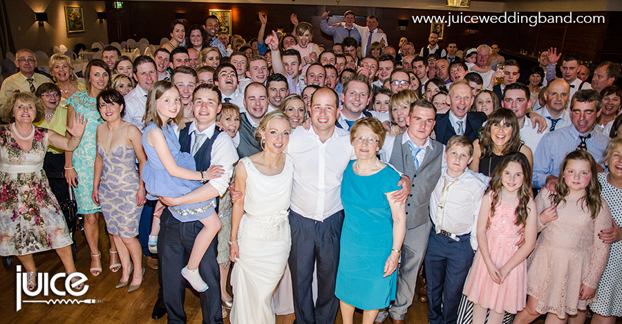 Juice Wedding Band Northern ireland | pic of Catherine, Paul and their guests