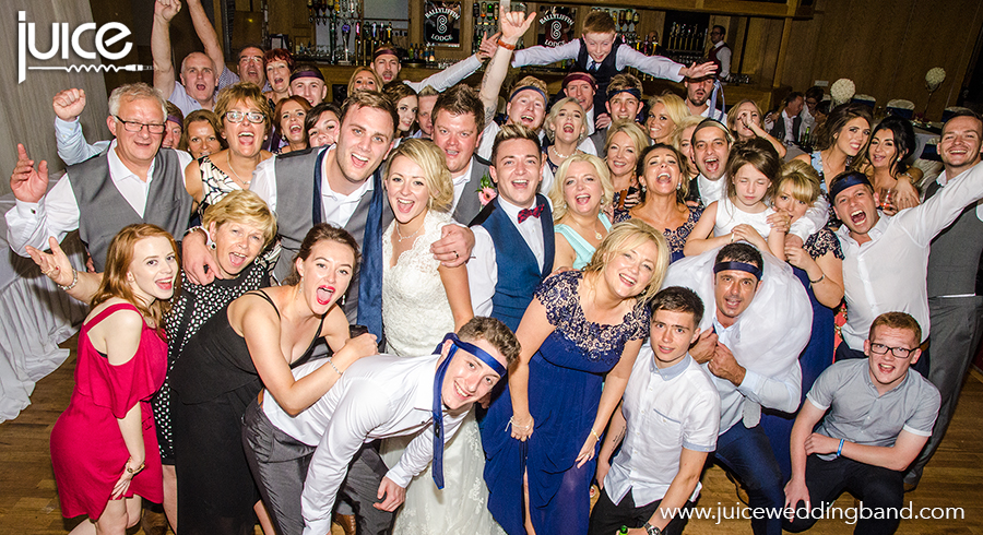 Juice wedding band Northern ireland | pic of Charlene, Tom and their guests