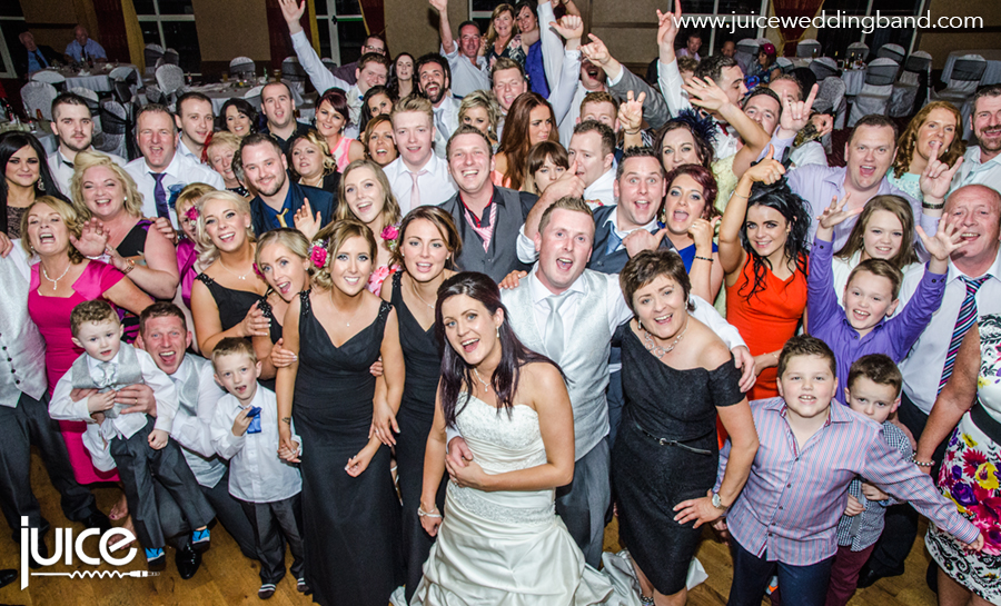 Juice Wedding Band Northern Ireland | pic of Danielle, Chris and their guests