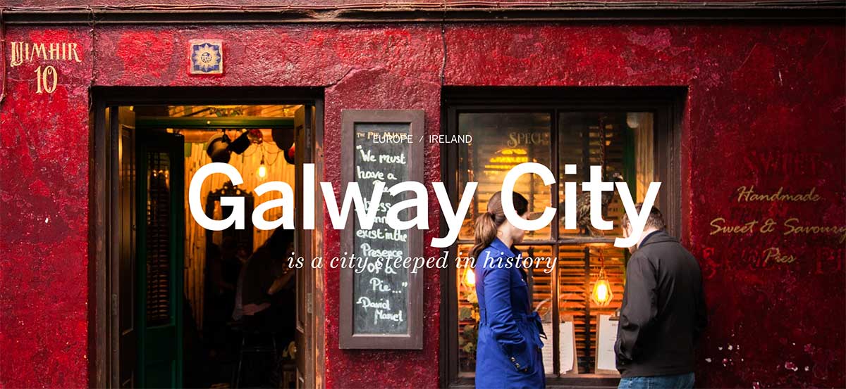 Screenshot of the Galway City page of the Lonely Planet website 