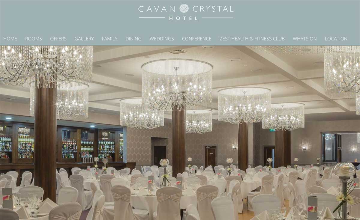 Screenshot of the Cavan Crystal Hotel website