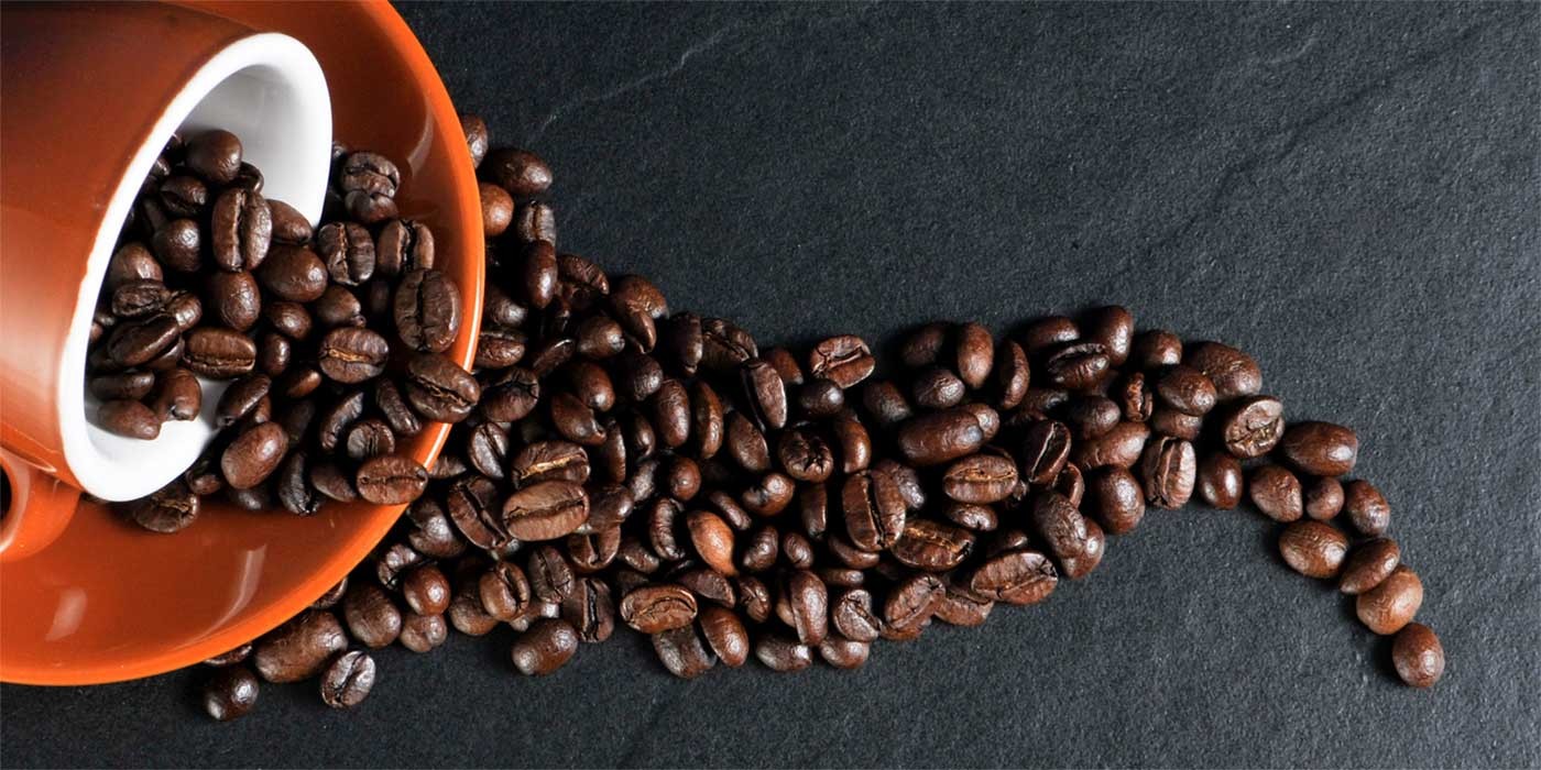Photo of some spilled coffee beans