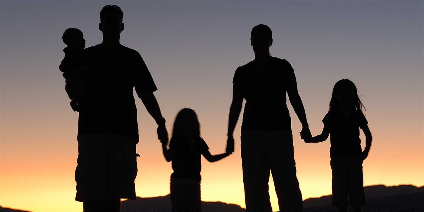 Photo of a family silhouette