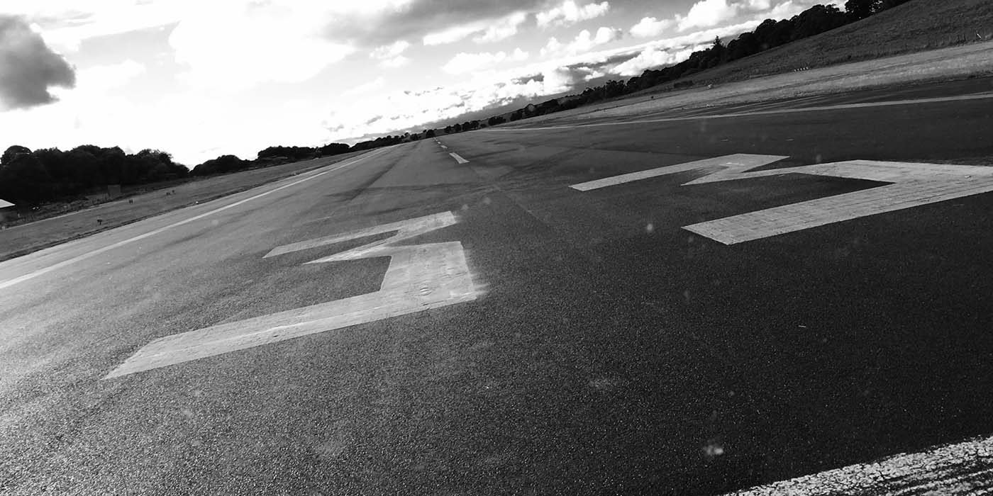 View of Enniskillen airport runway from the Juice van