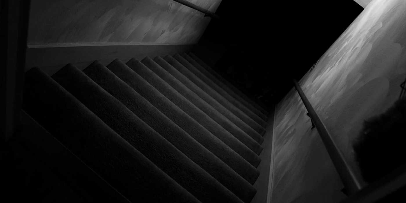 Photo of a dark staircase