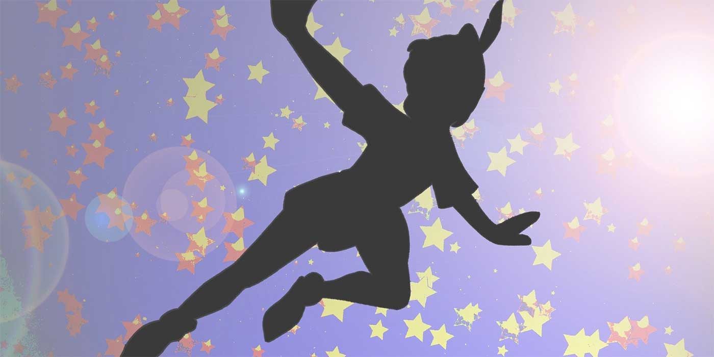Drawing of Peter Pan flying to Neverland