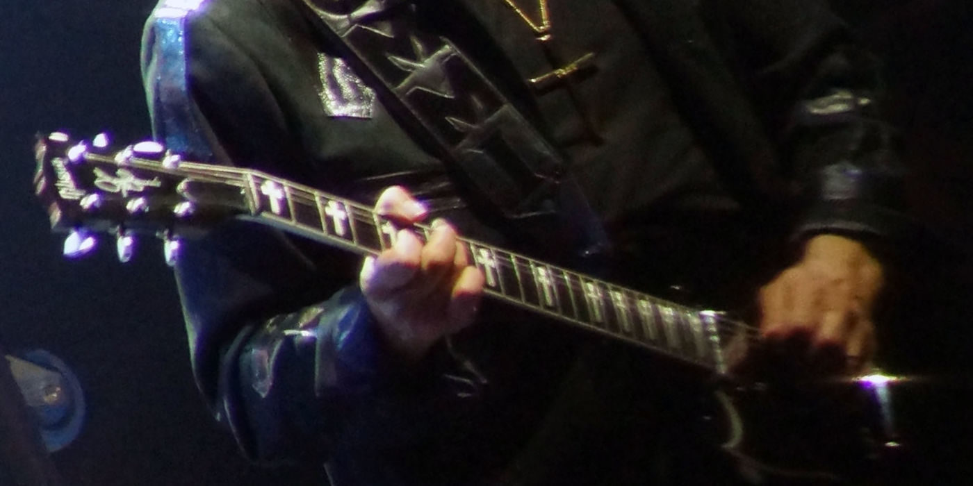 Photo of Tony Iommi from Black Sabbath on stage