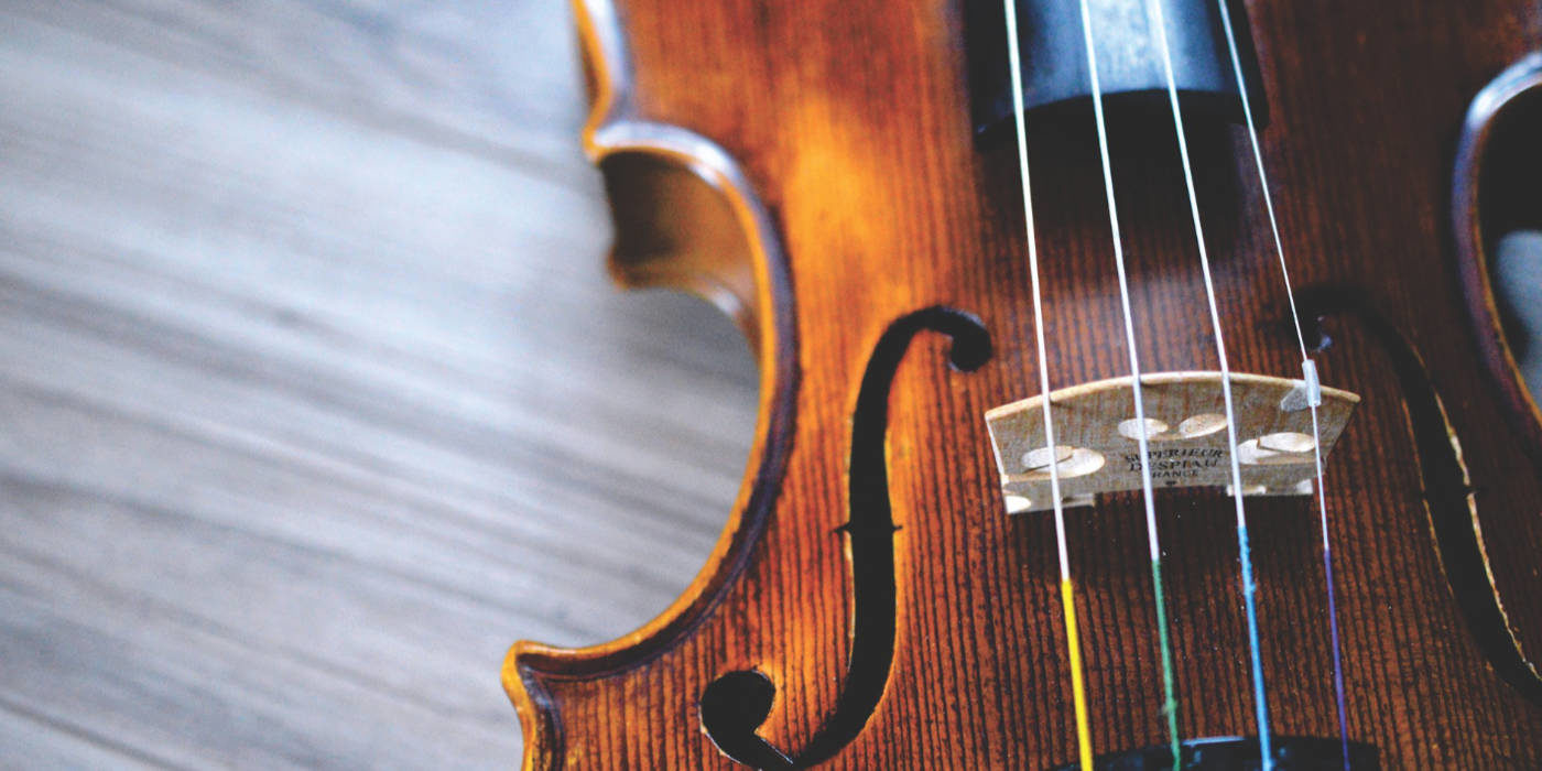 Close up photo of a fiddle