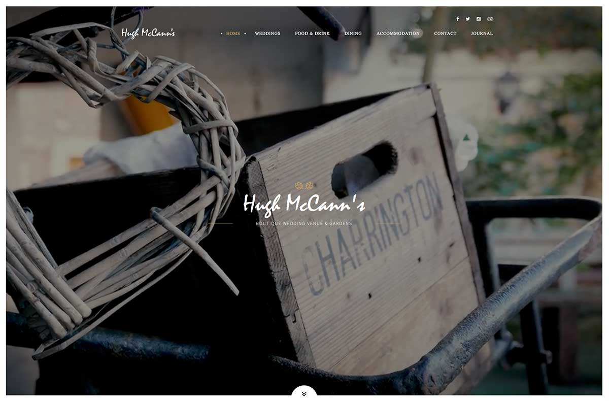 Screenshot of the Hugh McCann's Hotel and wedding venue Newcastle County Down website