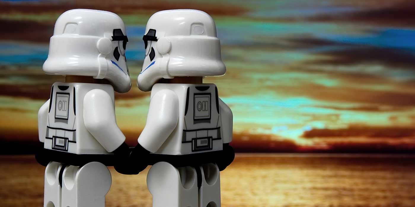 Photo of stormtroopers holding hands