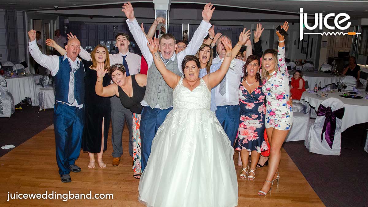 Photo of Lisa, Kieran and their wedding guests