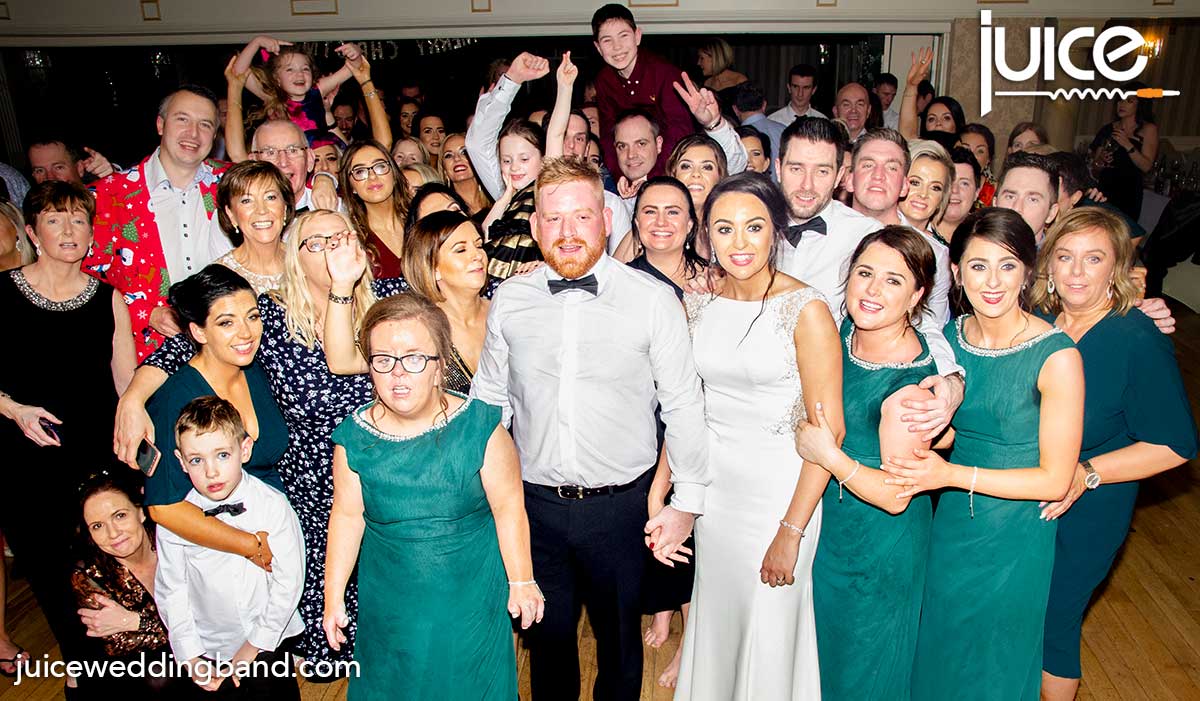 Photo of Caoimhe, Mickey and their wedding guests