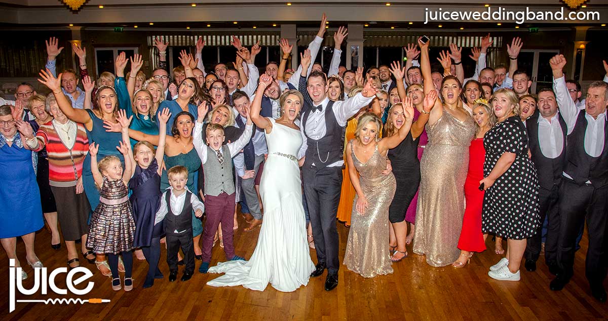 Photo of Julie Ann, Mark and their wedding guests