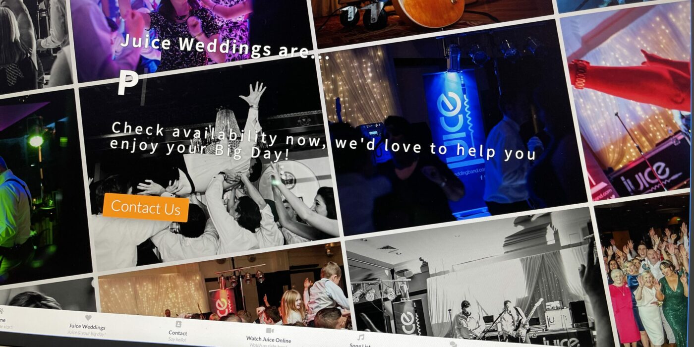 Photo of the construction of the new Juice Wedding Band Northern Ireland website