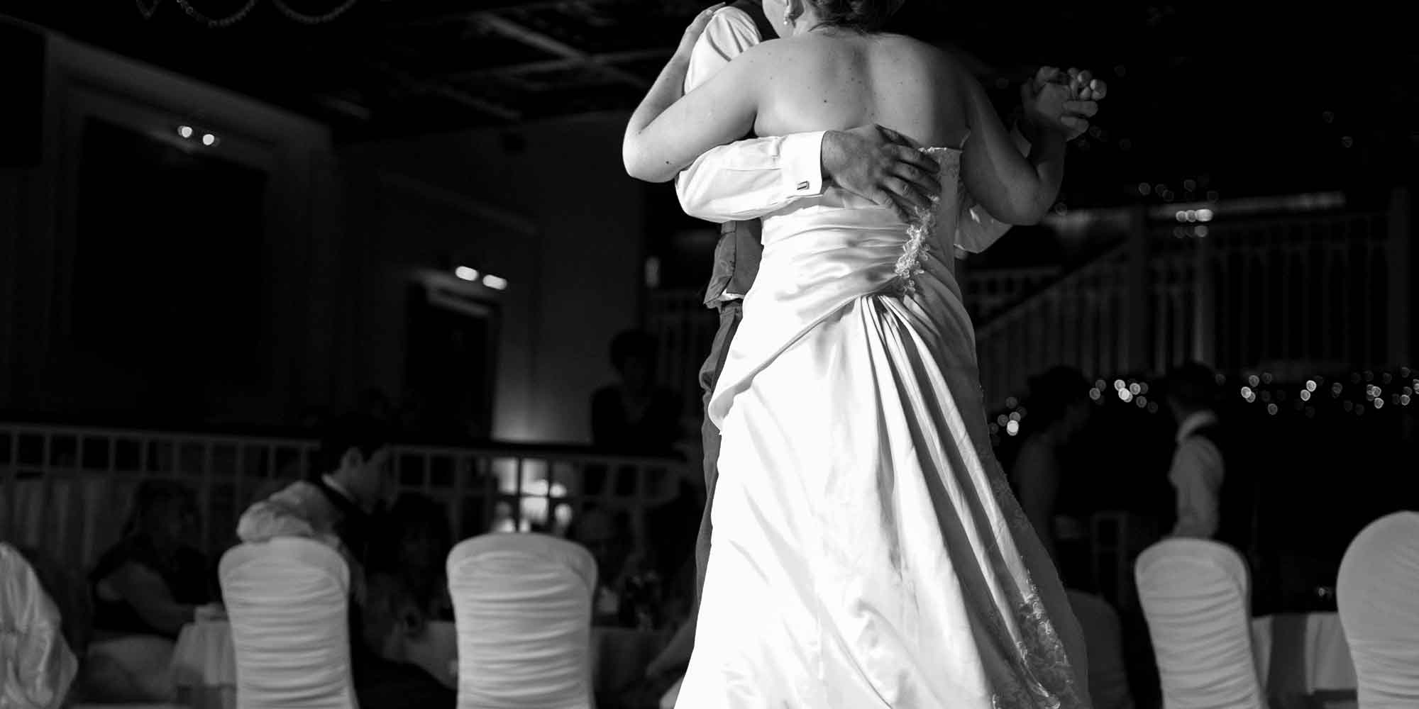 Photo of a bride and groom dancing to their first dance with Juice Wedding Band Northern Ireland